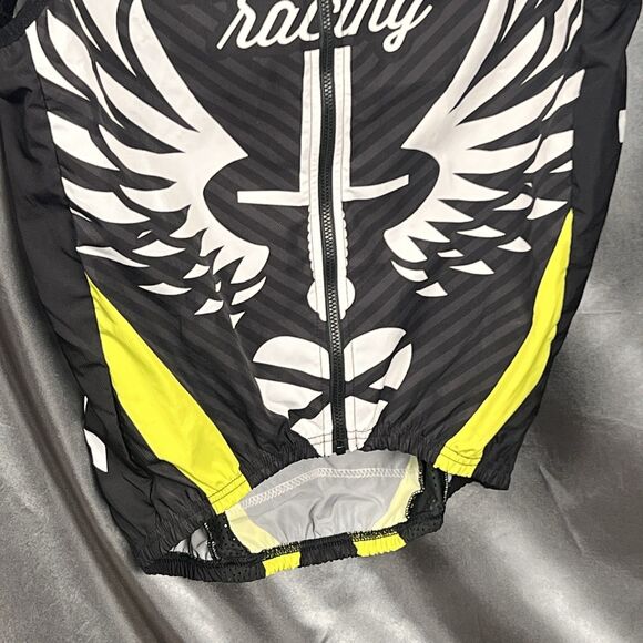 Betty Designs Braveheart Skull Wind Vest Small Full Zip Jersey Black Cycling NEW - Picture 6 of 13